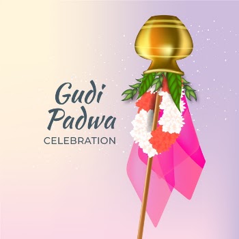 Realistic gudi padwa design Free Vector
