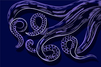 Realistic hand drawn octopus tentacles background Free Vector
