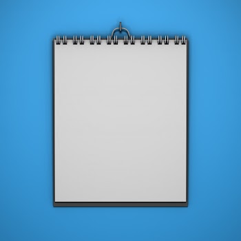 Realistic hanging calendar mockup with color background Free Psd