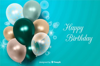 Realistic happy birthday background Free Vector