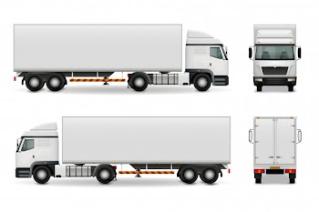 Realistic heavy truck Free Vector