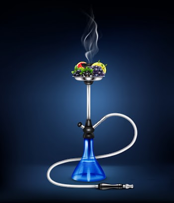 Realistic hookah fruit composition Free Vector
