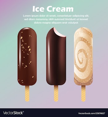 Realistic ice cream promotion banner vector image