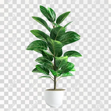 Realistic Indoor Green Plant: Multi-Angle Photography