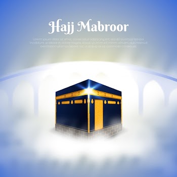 Realistic islamic pilgrimage haji concept Free Vector