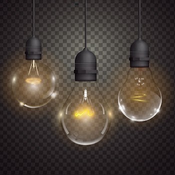 Realistic light bulbs collection Free Vector