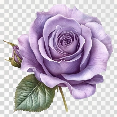 realistic light violet blooming rose