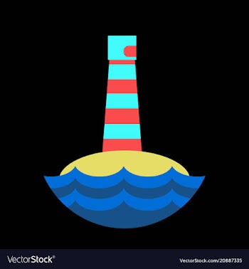 Realistic lighthouse building isolated on vector image