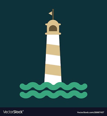 Realistic lighthouse building isolated on vector image