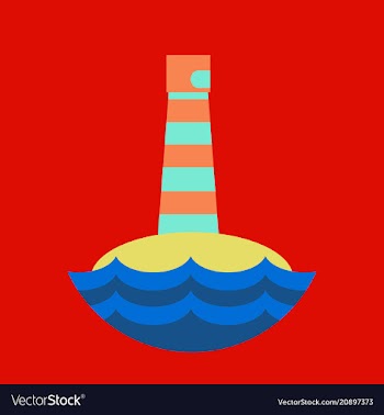 Realistic lighthouse building isolated on vector image