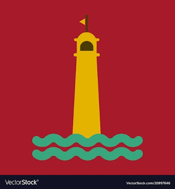 Realistic lighthouse building isolated on vector image