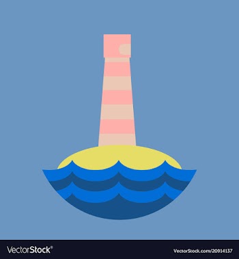 Realistic lighthouse building isolated on vector image