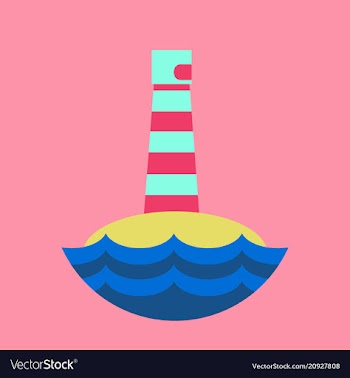 Realistic lighthouse building isolated on vector image