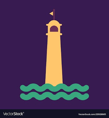 Realistic lighthouse building isolated on vector image