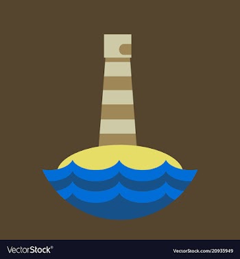 Realistic lighthouse building isolated on vector image