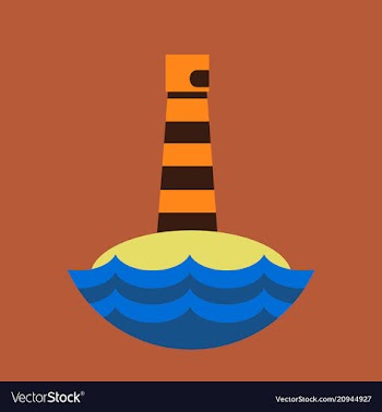 Realistic lighthouse building isolated on vector image