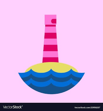 Realistic lighthouse building isolated on vector image