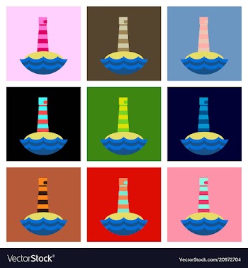 Realistic lighthouse building isolated on vector image