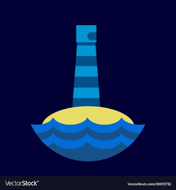 Realistic lighthouse building isolated on vector image
