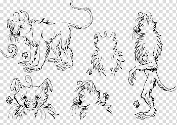 Realistic Marsupilami Female Line Art FREE transparent background PNG clipart