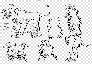Realistic Marsupilami Male Line Art FREE transparent background PNG clipart