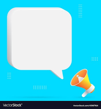 realistic megaphone and speech bubble for