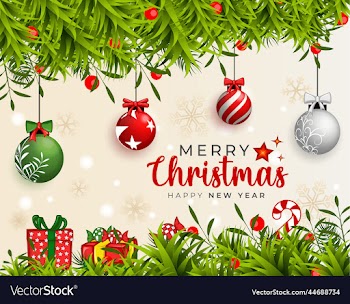 realistic merry christmas and new year background