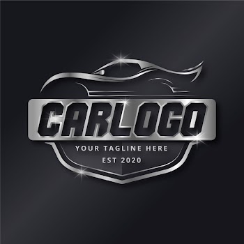Realistic metallic car brand logo Free Vector