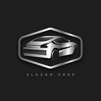 Realistic metallic car logo template Free Vector