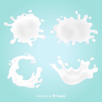 Realistic milk splash collection Free Vector