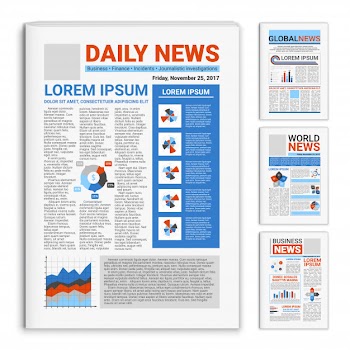 Realistic mockup newspapers set Free Vector