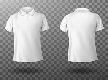Realistic mockup of male white polo shirt Free Vector
