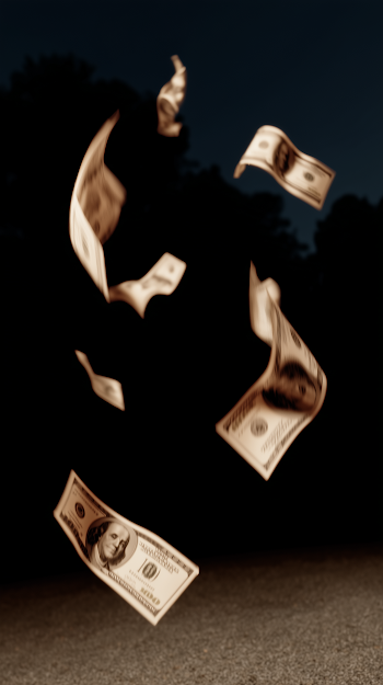 Realistic Money Falling from the Sky