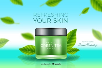 Realistic natural cream ad template Free Vector