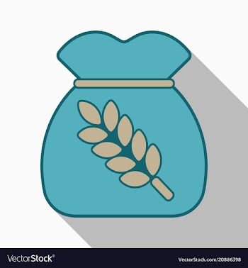 Realistic of a bag with wheat barley and sprigs vector image