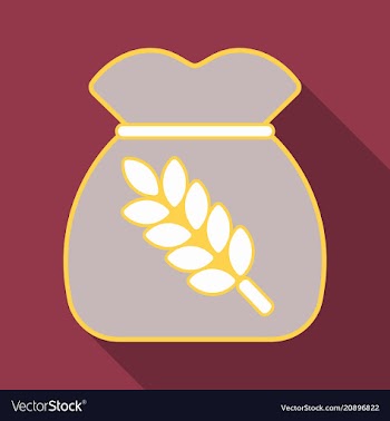 Realistic of a bag with wheat barley and sprigs vector image