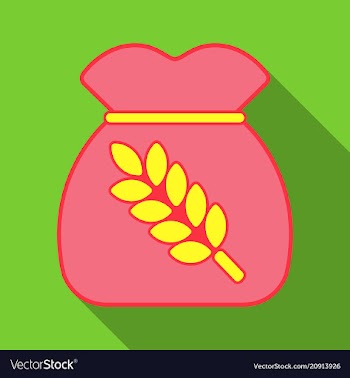 Realistic of a bag with wheat barley and sprigs vector image