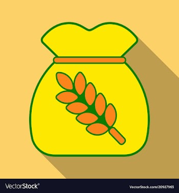 Realistic of a bag with wheat barley and sprigs vector image