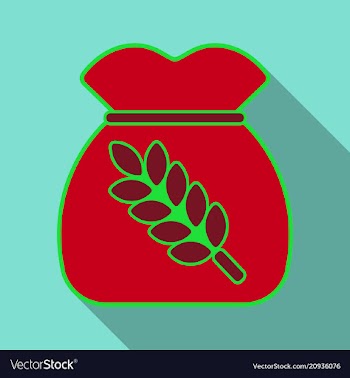 Realistic of a bag with wheat barley and sprigs vector image