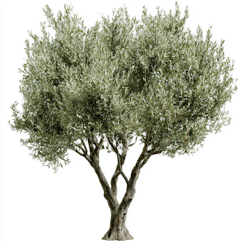 Realistic Olive Tree Isolated on White Background