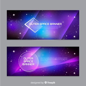 Realistic outer space banner