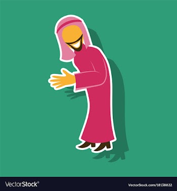 Realistic paper sticker on theme arabic business vector image