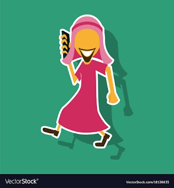Realistic paper sticker on theme arabic business vector image