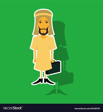 Realistic paper sticker on theme arabic business vector image