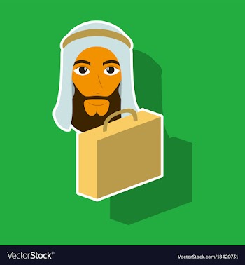 Realistic paper sticker on theme arabic business vector image
