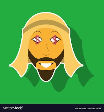 Realistic paper sticker on theme arabic business vector image