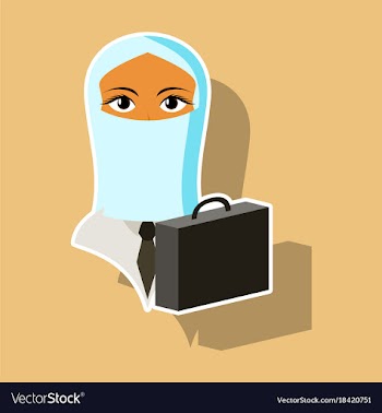 Realistic paper sticker on theme arabic business vector image