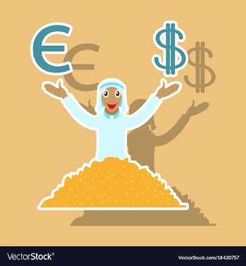 Realistic paper sticker on theme arabic business vector image