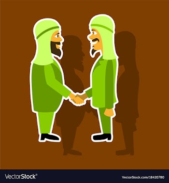 Realistic paper sticker on theme arabic business vector image