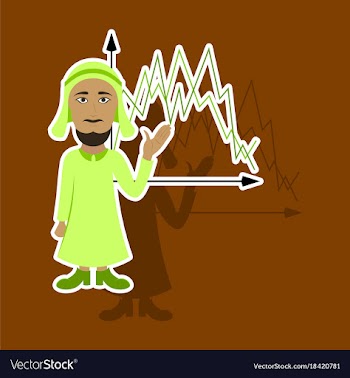 Realistic paper sticker on theme arabic business vector image